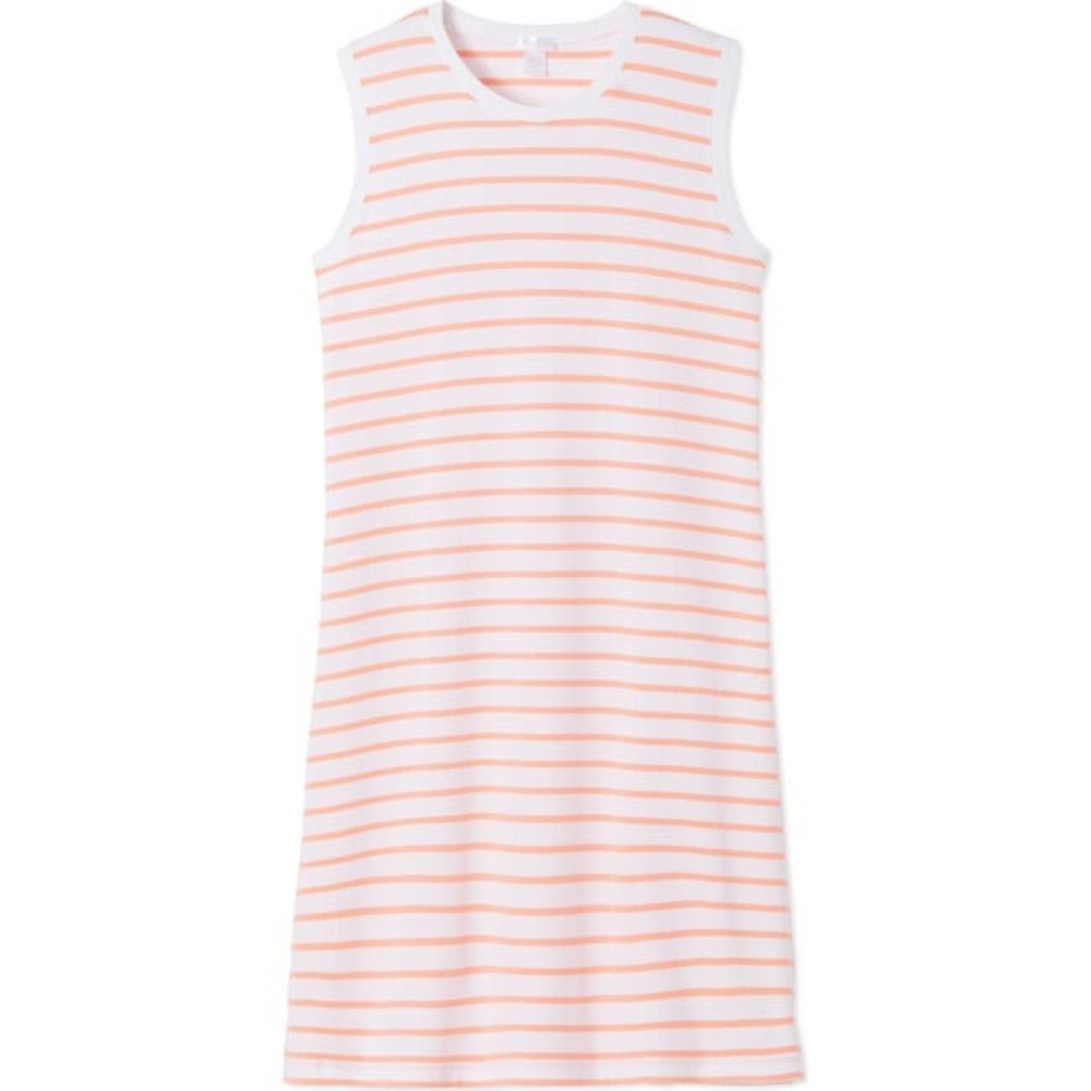 LAKE Papaya Tank Gown Orange and White Stripe Sleep Dress size XS